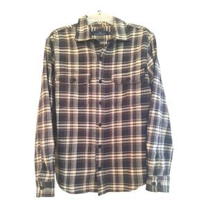 Rainforest cotton heavyweight brushed flannel plaid shirt shacket men's large